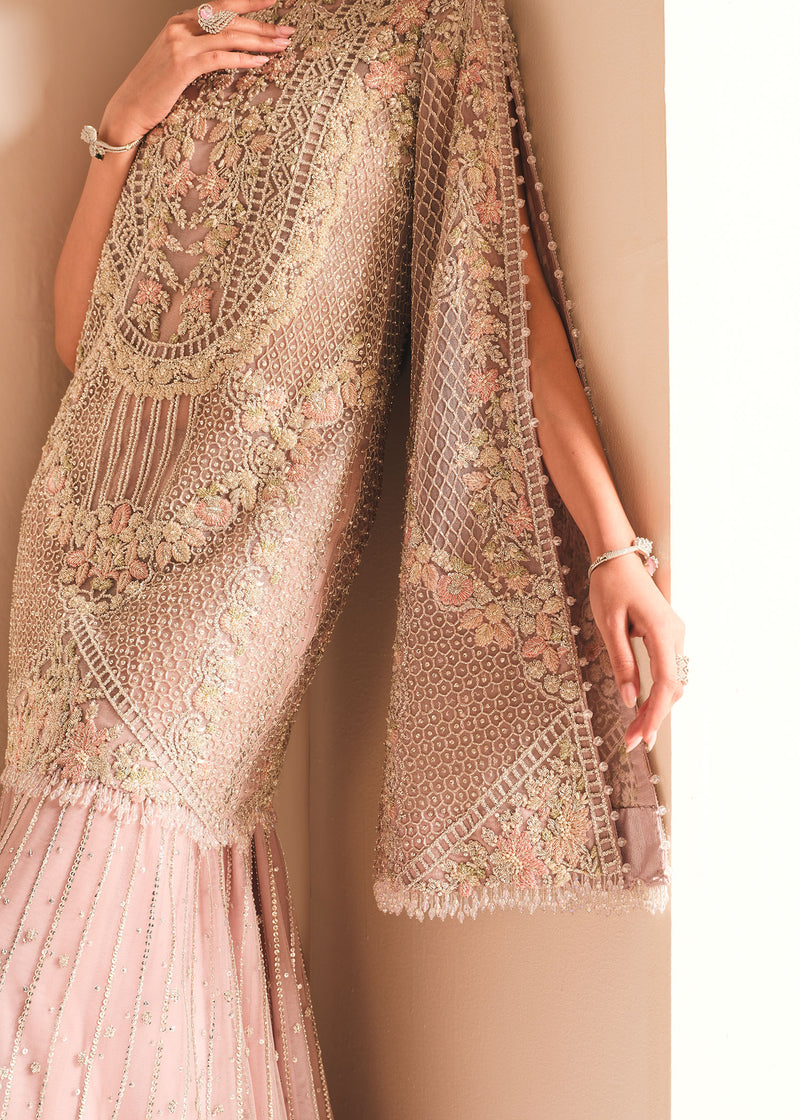 Lilac Embroidered Net Sharara Set (3-Piece) - Image 5