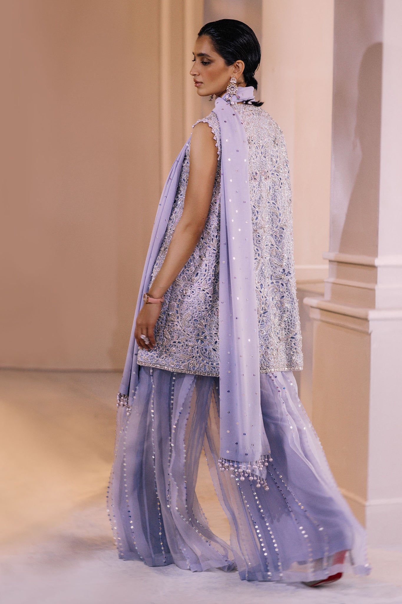 Lilac Broderie Anglaise Organza Sharara (3-Piece) - Image 6