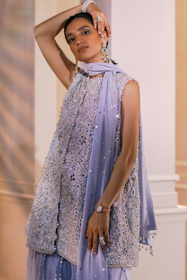 Lilac Broderie Anglaise Georgette Sharara (3-Piece) - Image 7