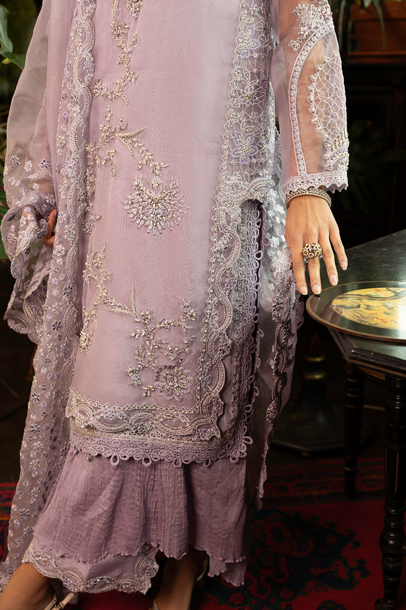 Pakistani Lilac Embroidered Organza Sharara (3-Piece) - Image 5
