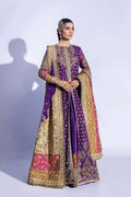 Pakistani Purple Zardozi Net & Silk Sharara (3-Piece) - Image 2