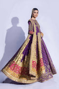 Pakistani Purple Zardozi Net & Silk Sharara (3-Piece) - Image 4