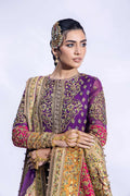 Pakistani Purple Zardozi Net & Silk Sharara (3-Piece) - Image 5