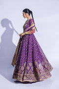 Pakistani Purple Zardozi Net & Silk Sharara (3-Piece) - Image 6