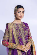 Pakistani Purple Zardozi Net & Silk Sharara (3-Piece) - Image 8