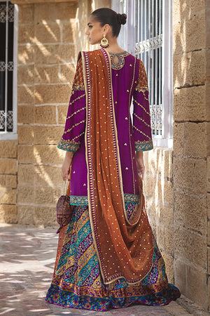 Indian Plum Hand Embroidered Pure Silk Sharara (3-Piece) - Image 5