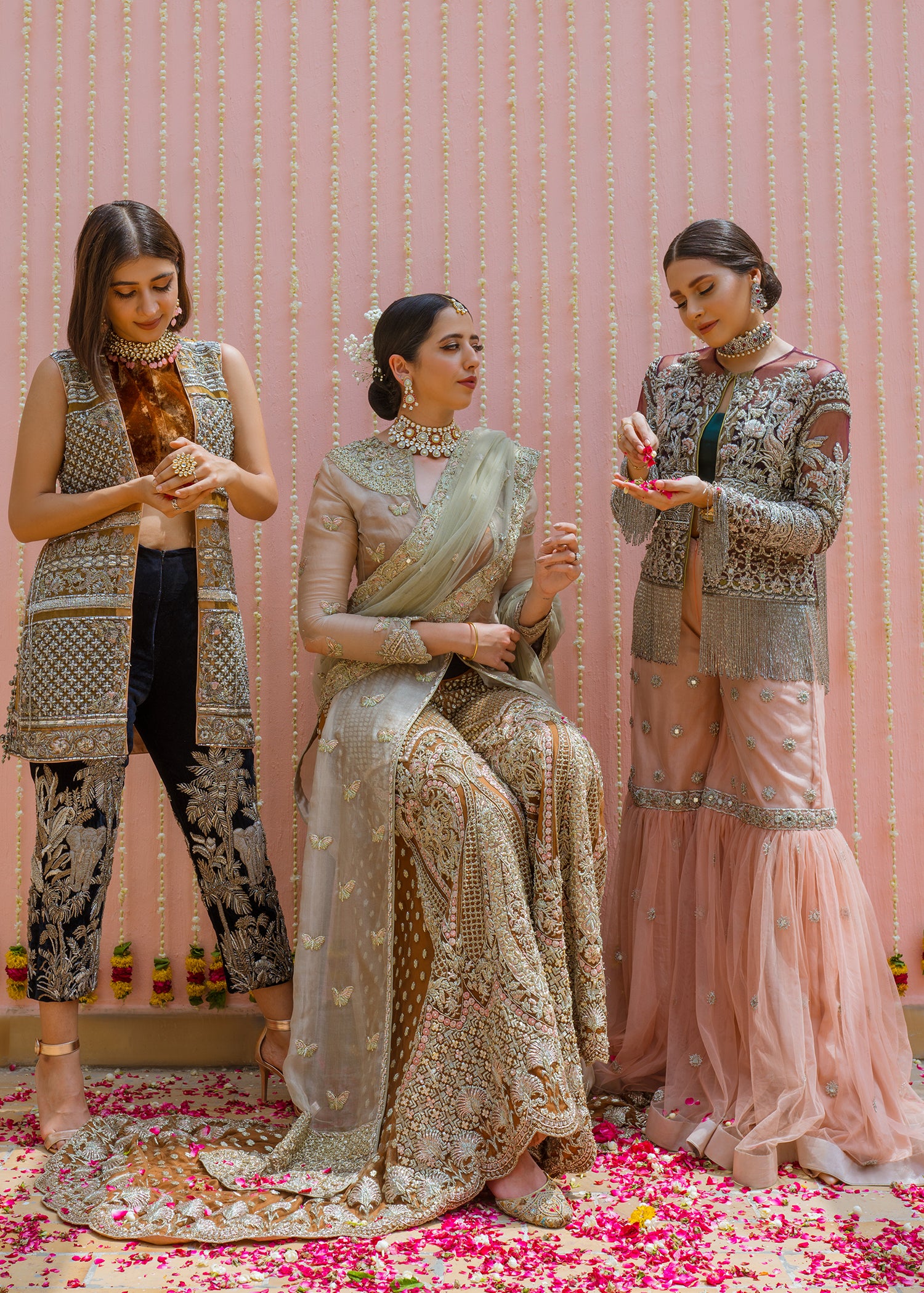 Pakistani Plum Hand-Embellished Net Jacket Dress (2-Piece) - Image 6