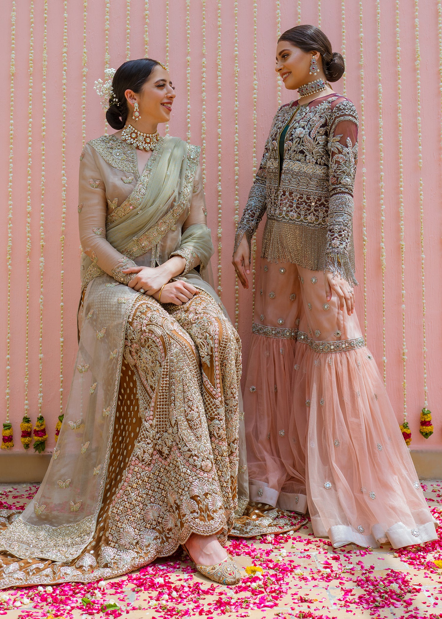 Pakistani Plum Hand-Embellished Net Jacket Dress (2-Piece) - Image 8