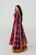Purple Printed Lawn Anarkali Gharara (3-Piece) - Image 6