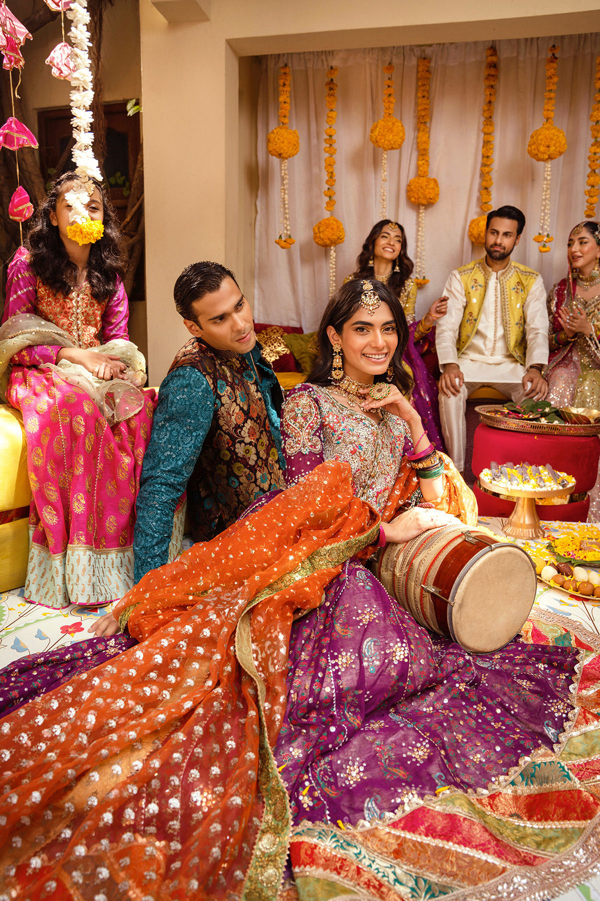 Plum Embroidered Silk Net Kalidar (2-Piece) - Image 8