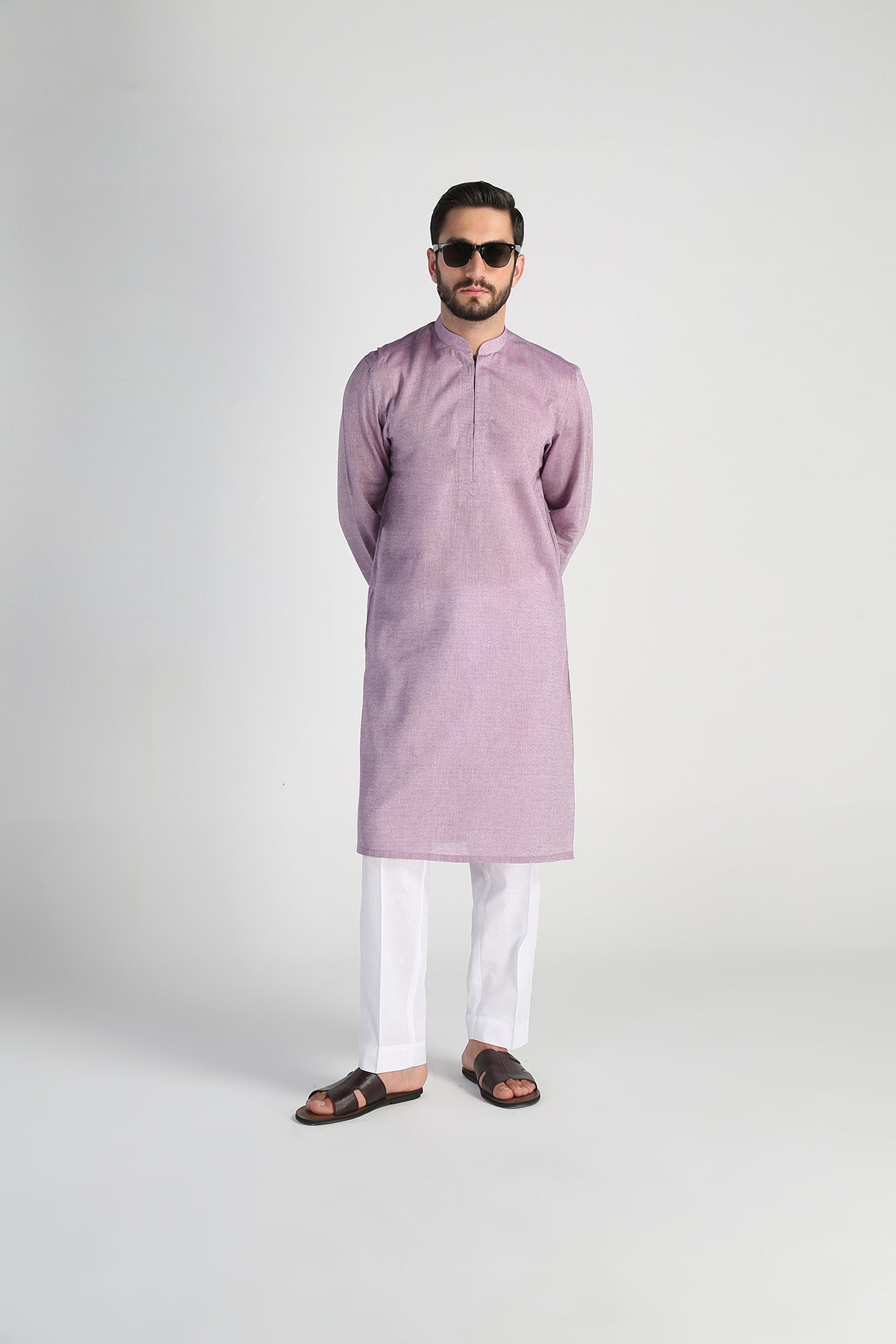 Light Purple Cotton Kurta (2-Piece) - Image 1