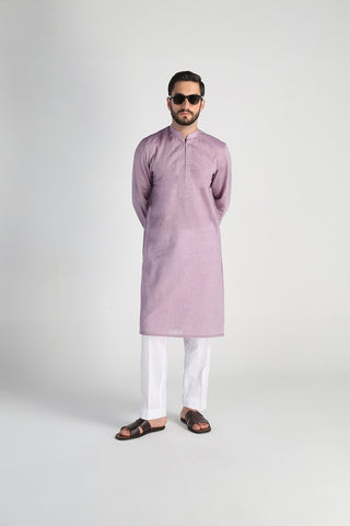 Light Purple Cotton Kurta (2-Piece) - Image 6