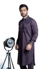 Deep Purple Curundi Cotton Kurta Pajama (2-Piece) - Image 4