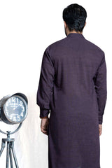 Deep Purple Curundi Cotton Kurta Pajama (2-Piece) - Image 5