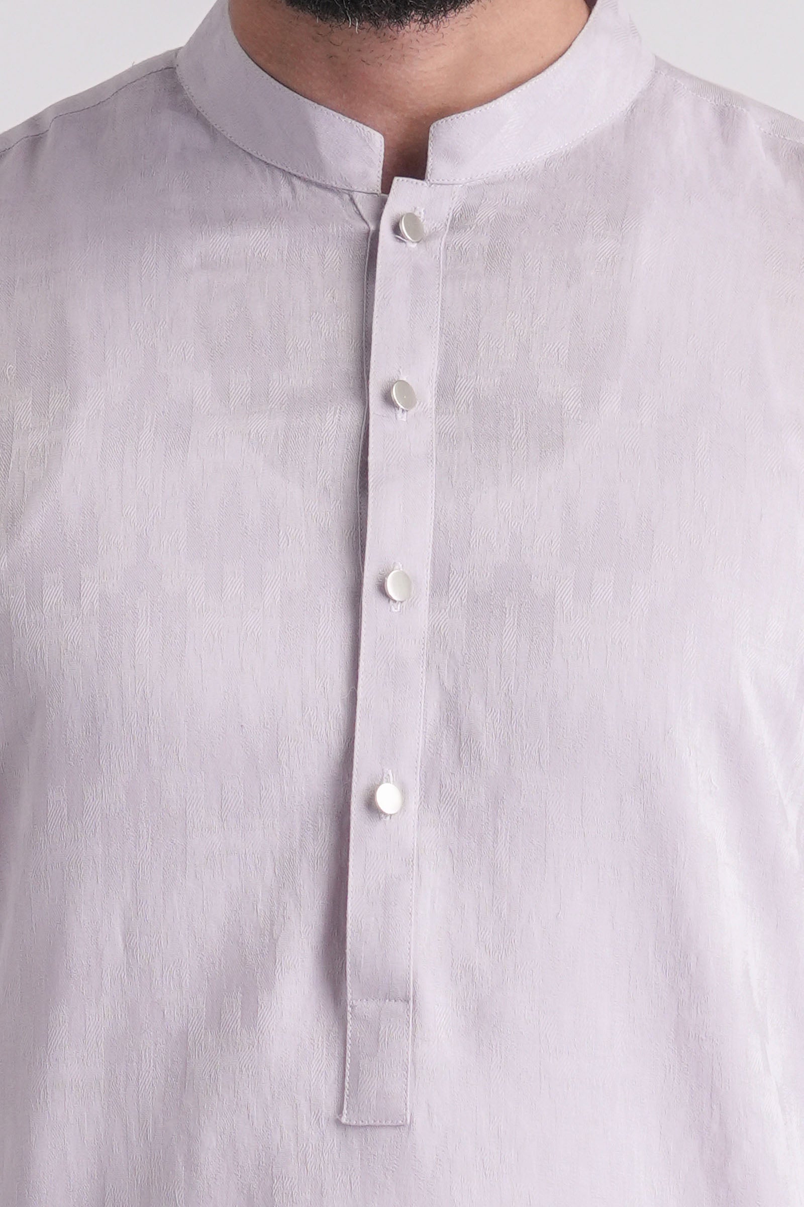 Light Purple Jacquard Cotton Kurta Trouser (2-Piece) - Image 2