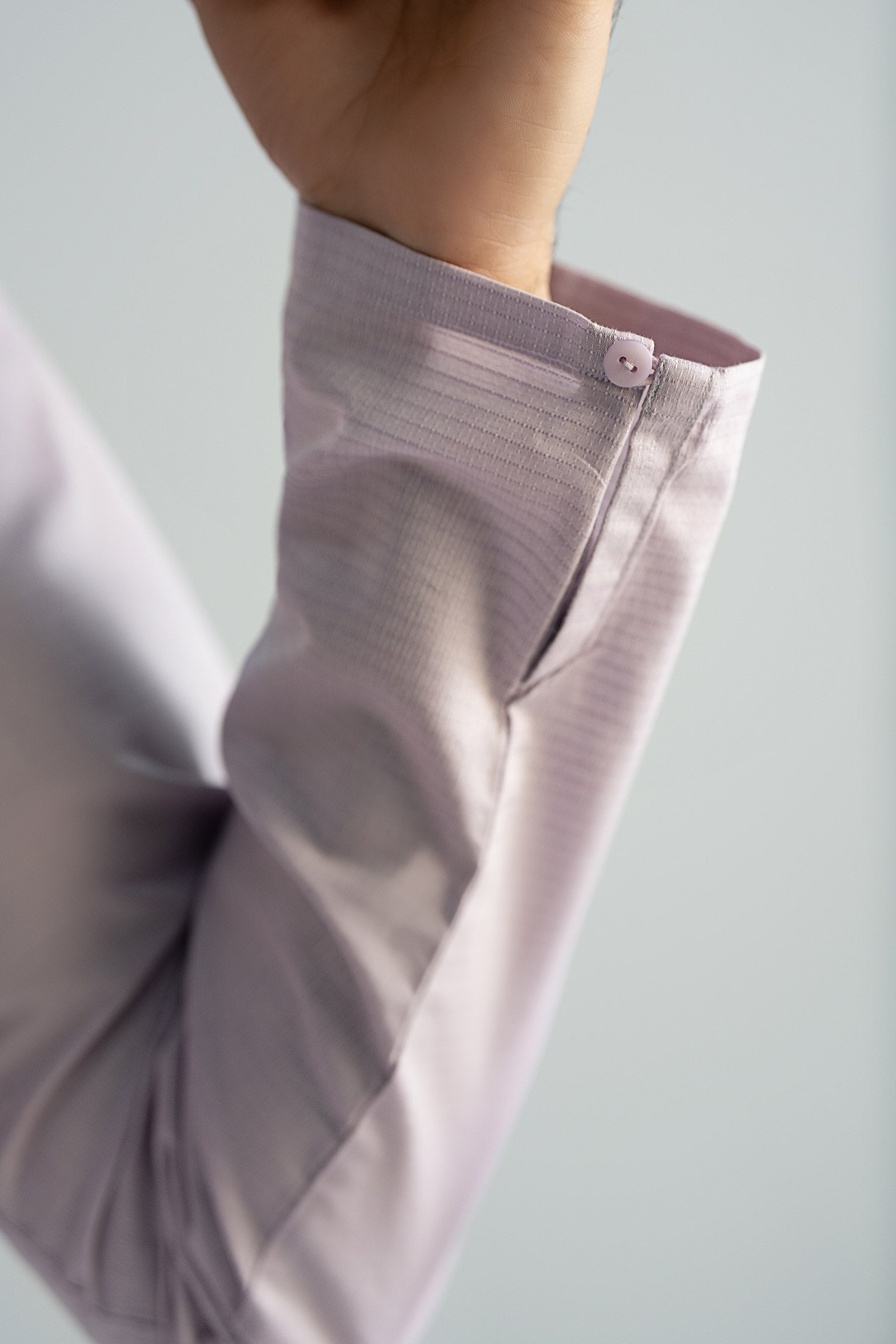 Light Purple Yarn-Dyed Straight Kurta Pajama (2-Piece) - Image 7