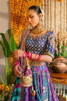 Violet Zardozi Silk-Blend Lehenga (3-Piece) - Image 3