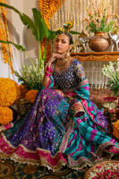 Violet Zardozi Silk-Blend Lehenga (3-Piece) - Image 5