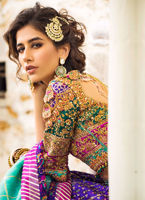 Purple Embroidered Silk-Blend Lehenga Choli (3-Piece) - Image 5