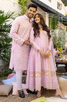 Lilac Chikan Embroidered Cotton Kurta (2-Piece) - Image 5