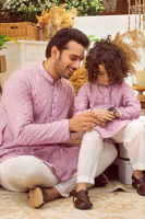 Lavender Embroidered Silk-Blend Kurta Set (2-Piece) - Image 3