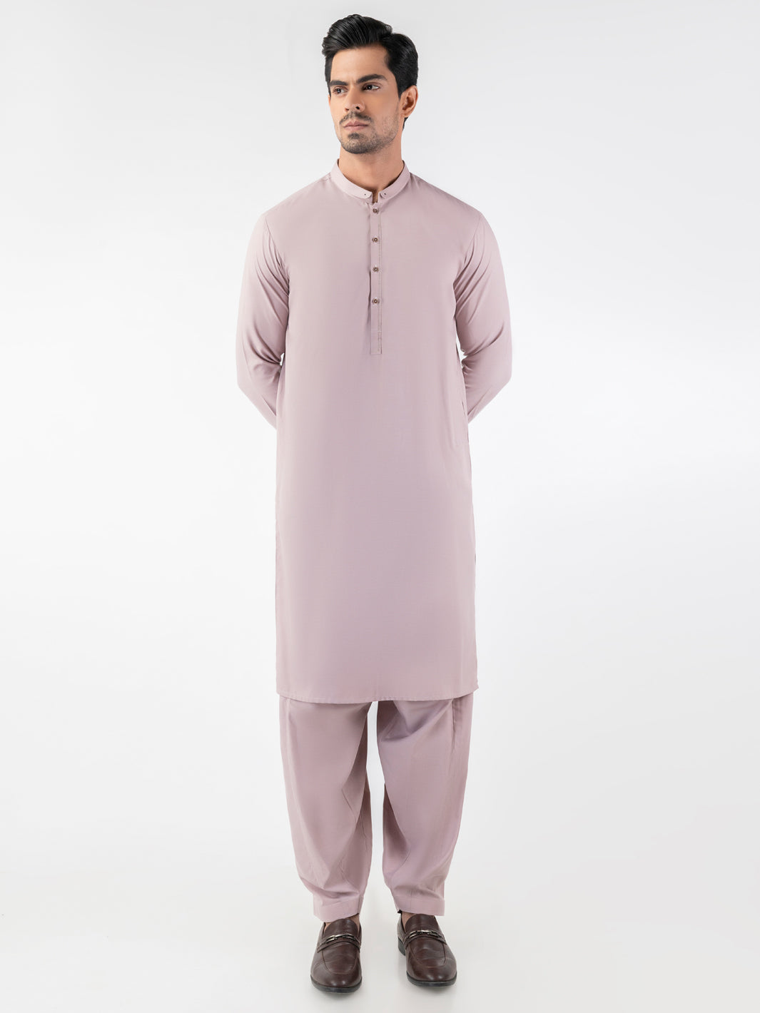 Light Purple Blended Smart Fit Shalwar Kameez (2-Piece) - Image 1