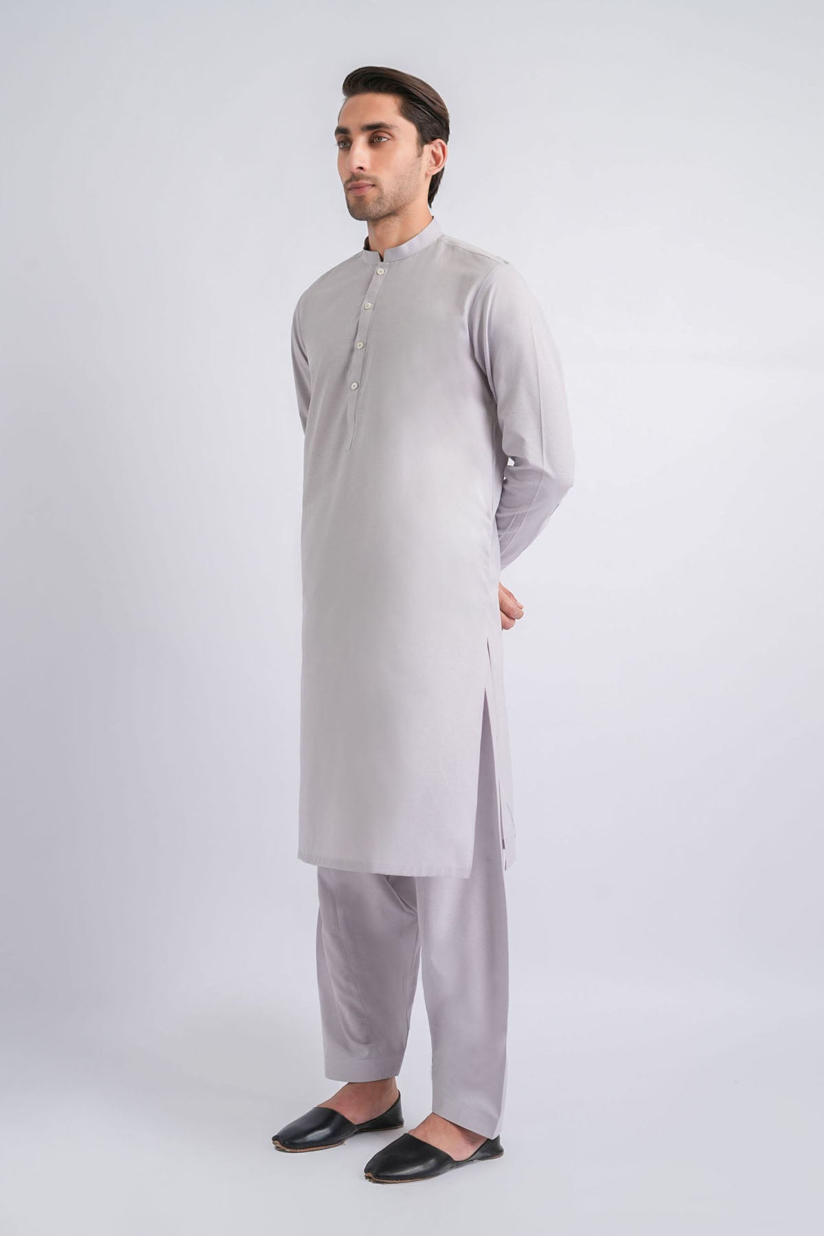 Light Purple Crystal Karandi Shalwar Kameez (2-Piece) - Image 1
