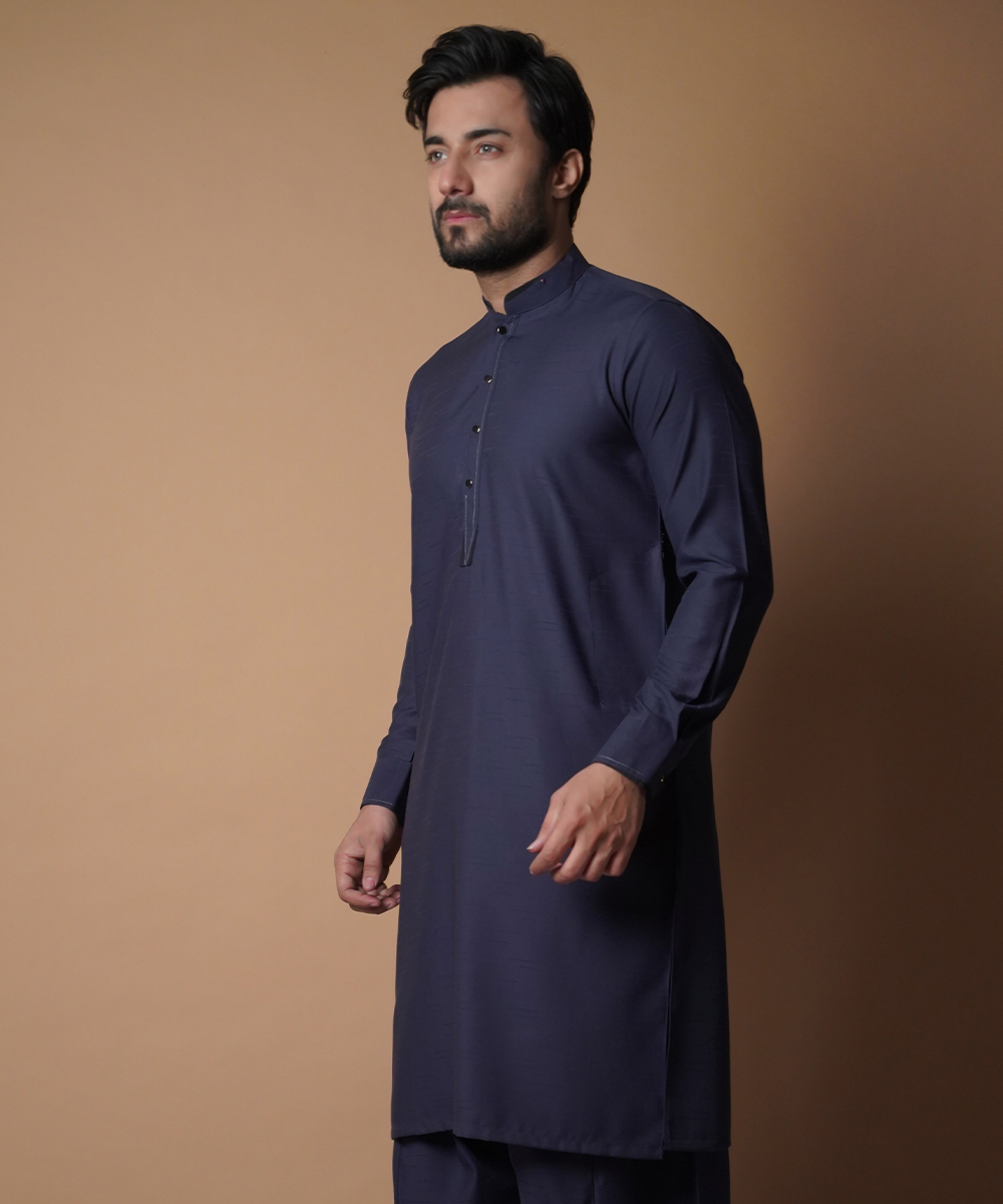 Deep Purple Soft Cotton Shalwar Kameez (2-Piece) - Image 2