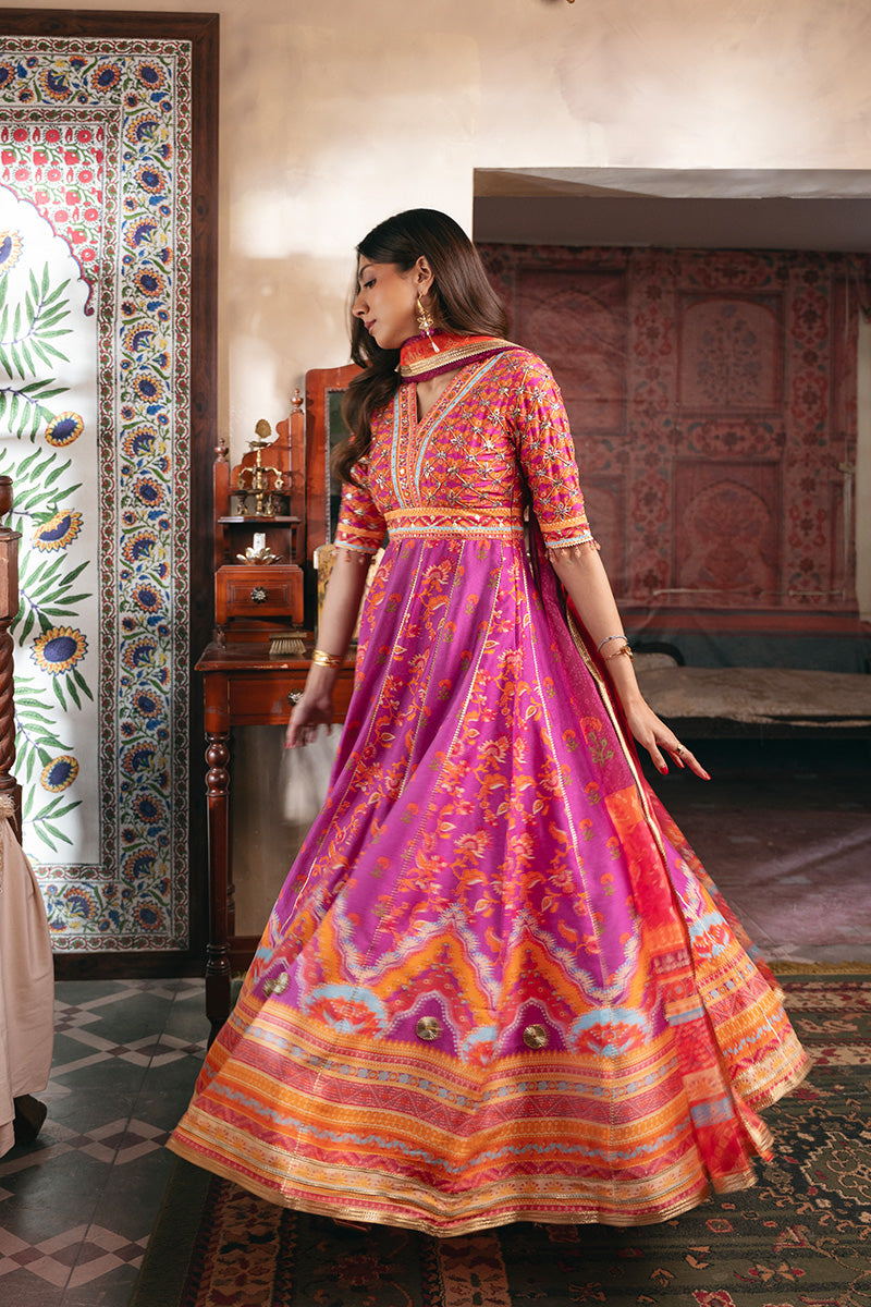 Pakistani Purple Hand-Embellished Raw Silk Pishwas (2-Piece) - Image 5