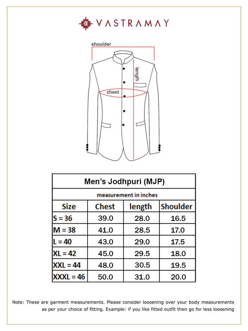 Purple Mirror Work Viscose Jodhpuri Coat (1-Pc) - Image 1