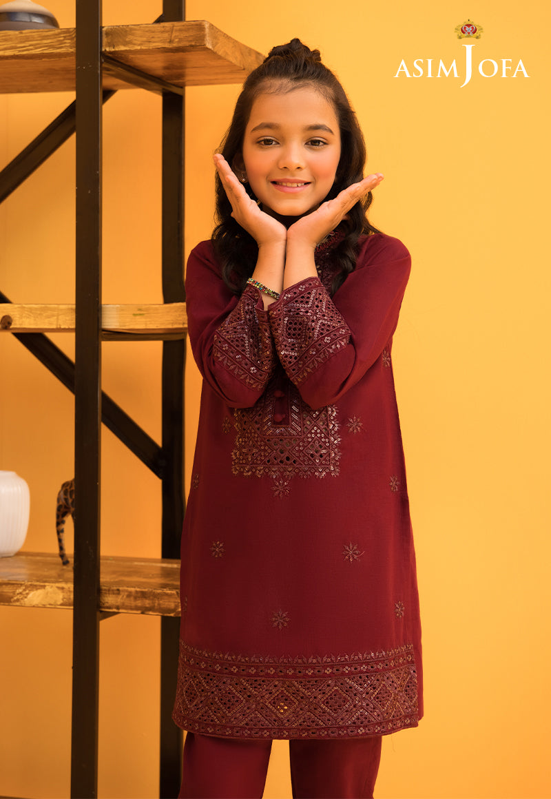 Pakistani Purple Embroidered Cambric Salwar Kameez (2-Piece) - Image 1