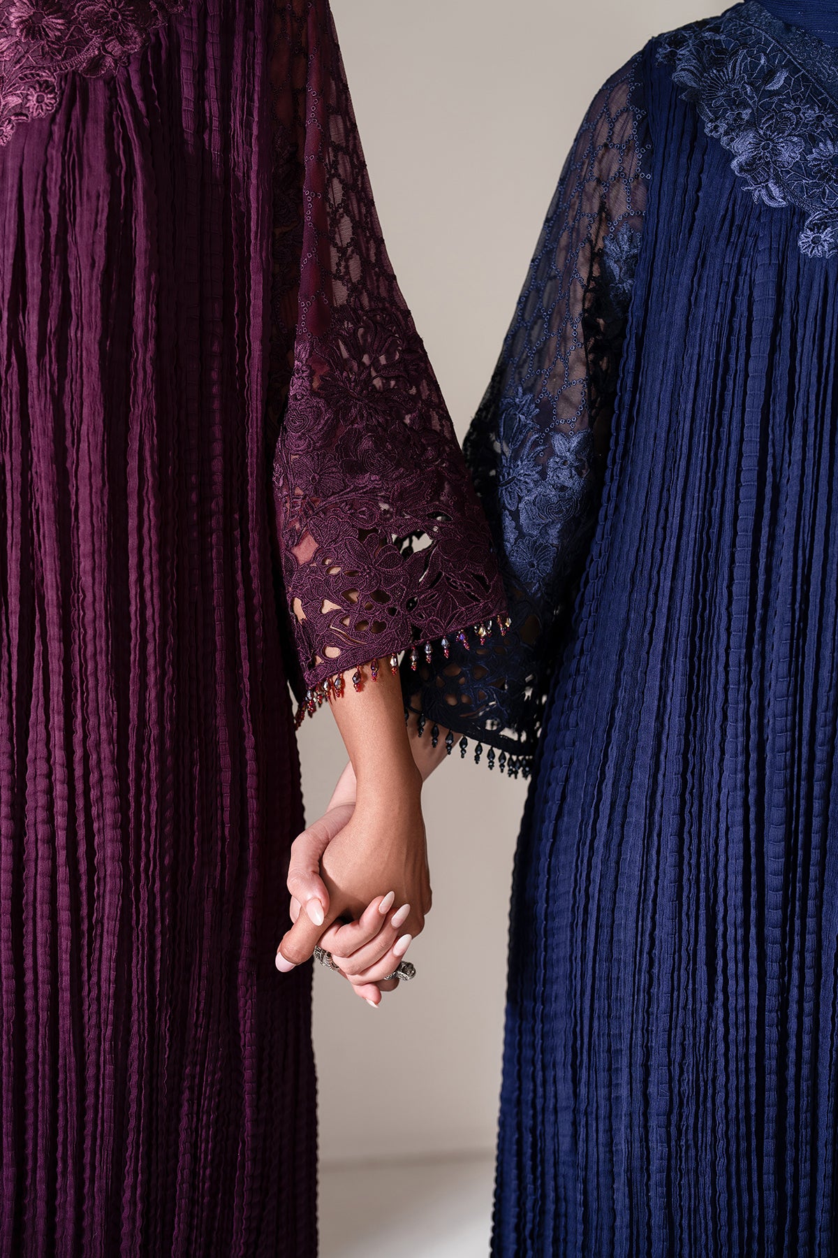 Deep Plum Embroidered Chiffon Salwar Kameez (3-Piece) - Image 13