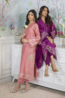 Violet Gota Zari Embroidered Long Shirt (3-Piece) - Image 10