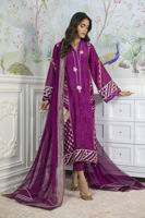 Violet Gota Zari Embroidered Long Shirt (3-Piece) - Image 2