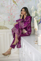 Violet Gota Zari Embroidered Long Shirt (3-Piece) - Image 4