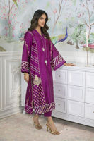 Violet Gota Zari Embroidered Long Shirt (3-Piece) - Image 5