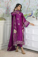 Violet Gota Zari Embroidered Long Shirt (3-Piece) - Image 8