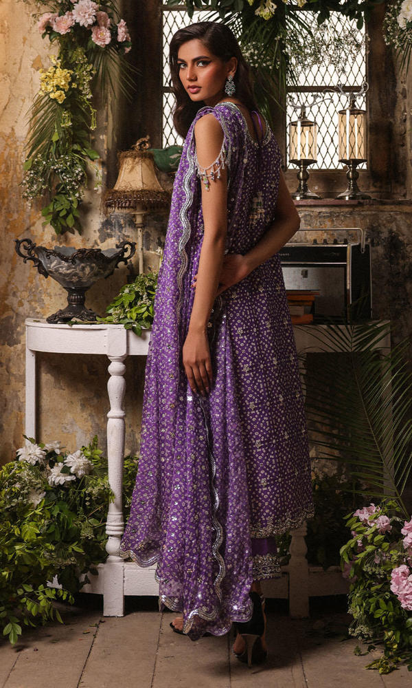 Purple Chunri Embroidered 3-Piece Salwar Kameez - Image 11