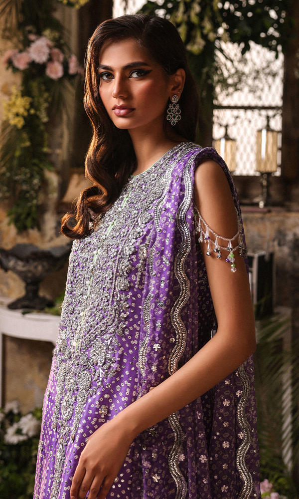 Purple Chunri Embroidered 3-Piece Salwar Kameez - Image 3