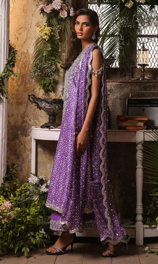 Purple Chunri Embroidered 3-Piece Salwar Kameez - Image 6