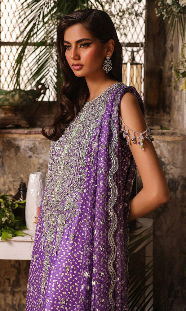 Purple Chunri Embroidered 3-Piece Salwar Kameez - Image 8