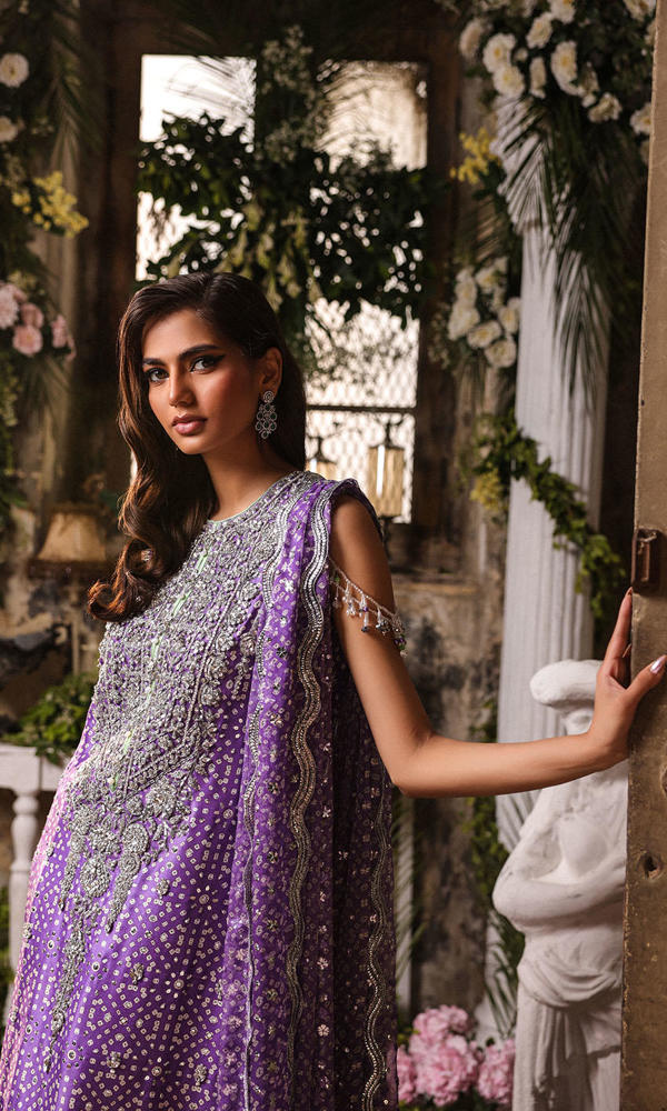 Purple Chunri Embroidered 3-Piece Salwar Kameez - Image 9