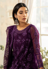 Pakistani Deep Purple Embroidered Chiffon 3-Piece Suit - Image 6