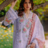 Lilac Cross-Stitch Cotton Net Salwar Kameez (3-Piece) - Image 2