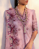 Soft Lilac Embroidered Lawn & Organza Salwar Kameez (3-Piece) - Image 5