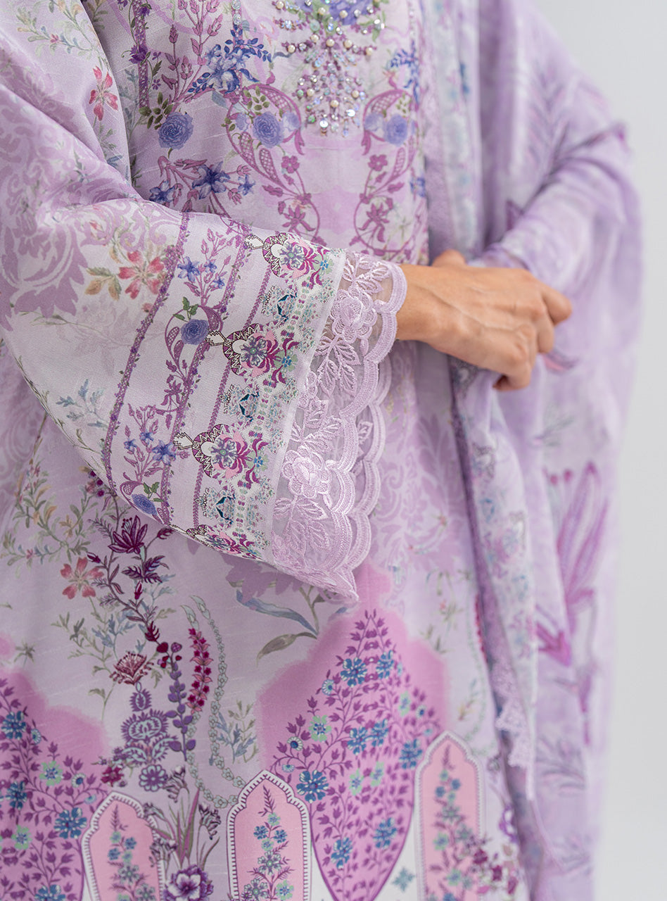 Lilac Printed Lawn Salwar Kameez (3-Piece) - Image 2