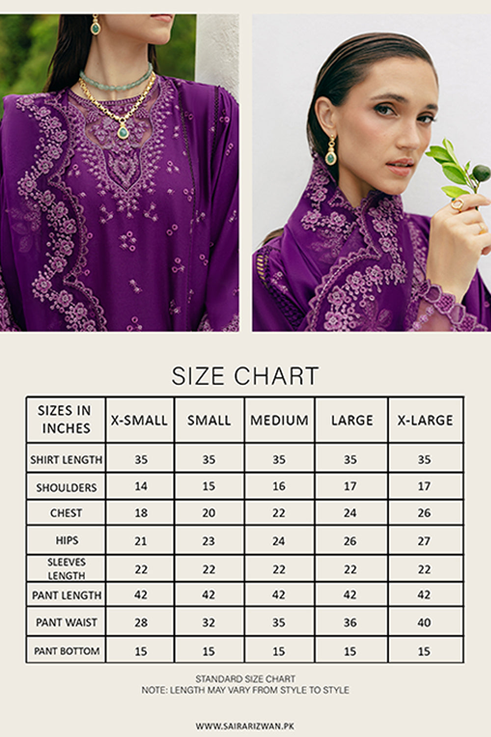 Pakistani Java Plum Embroidered Lawn & Organza Salwar Kameez (3-Piece) - Image 10