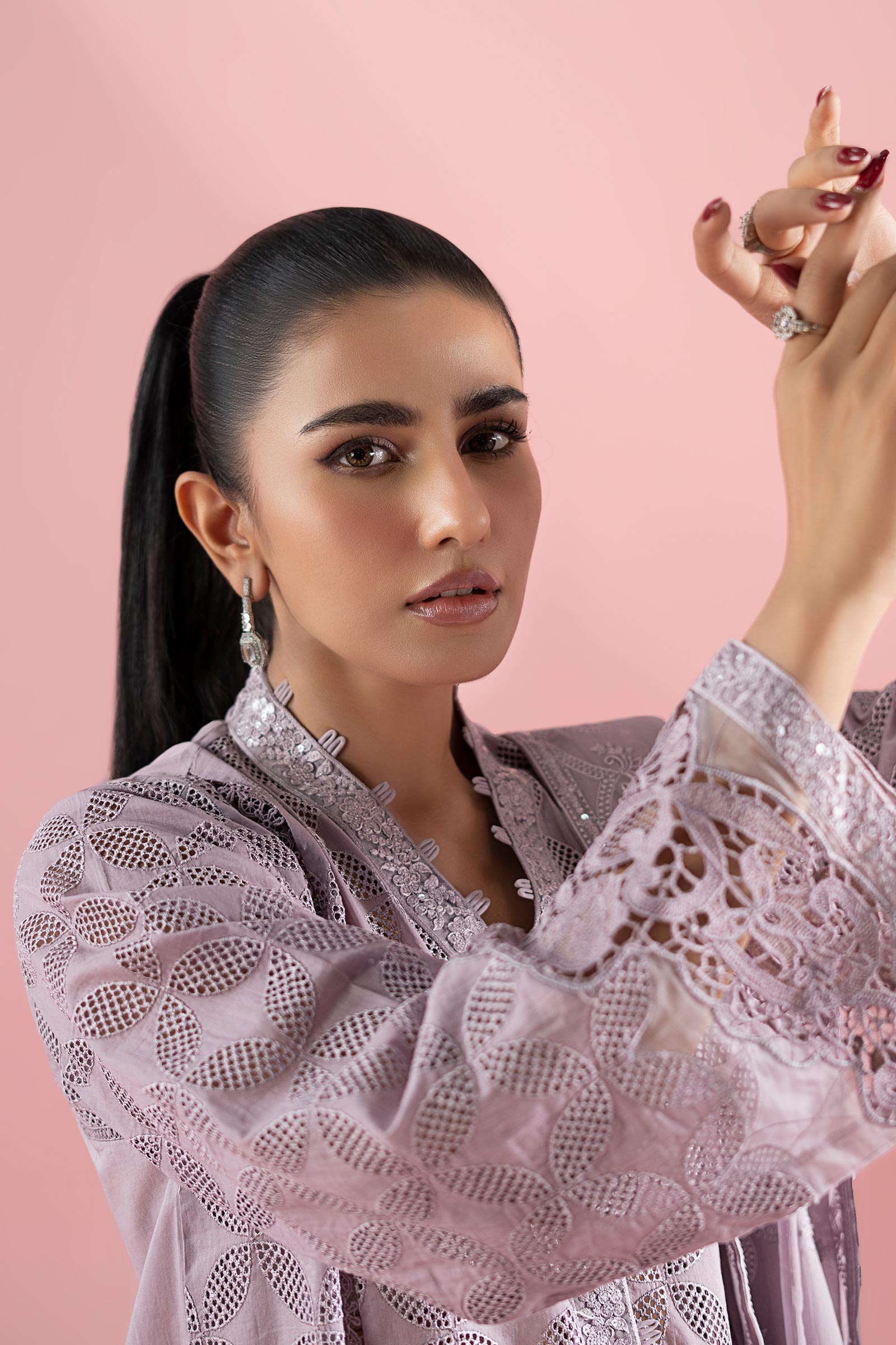 Lilac Schiffli Embroidered Lawn 3-Piece Suit - Image 2