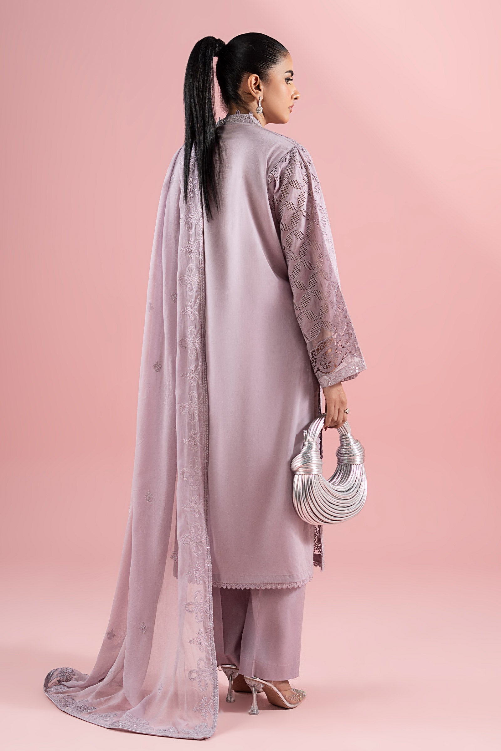 Lilac Schiffli Embroidered Lawn 3-Piece Suit - Image 6
