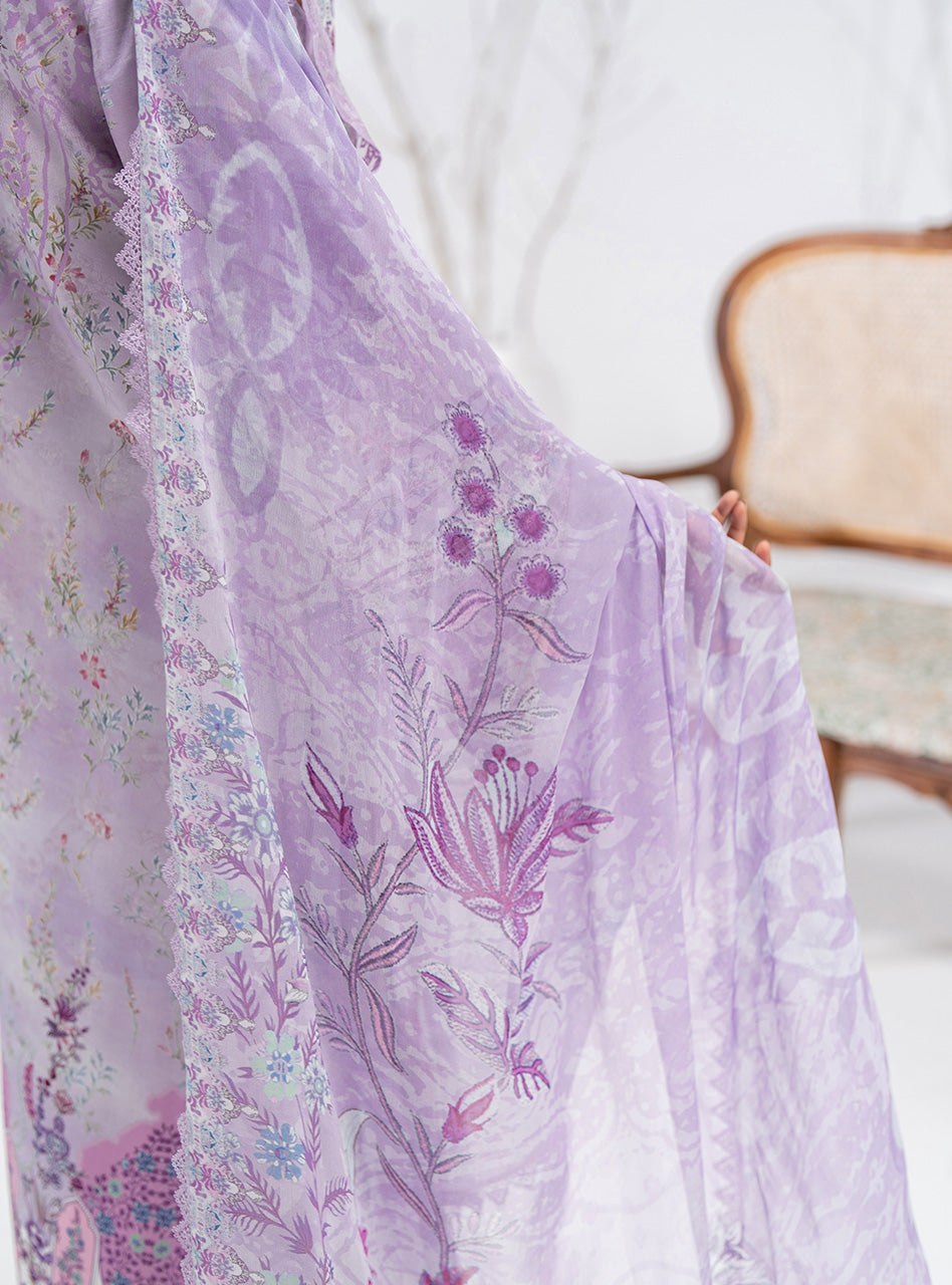 Lilac Printed Lawn Salwar Kameez (3-Piece) - Image 2